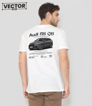 (Копія)Чоловіча біла футболка з принтом audi r8 #6