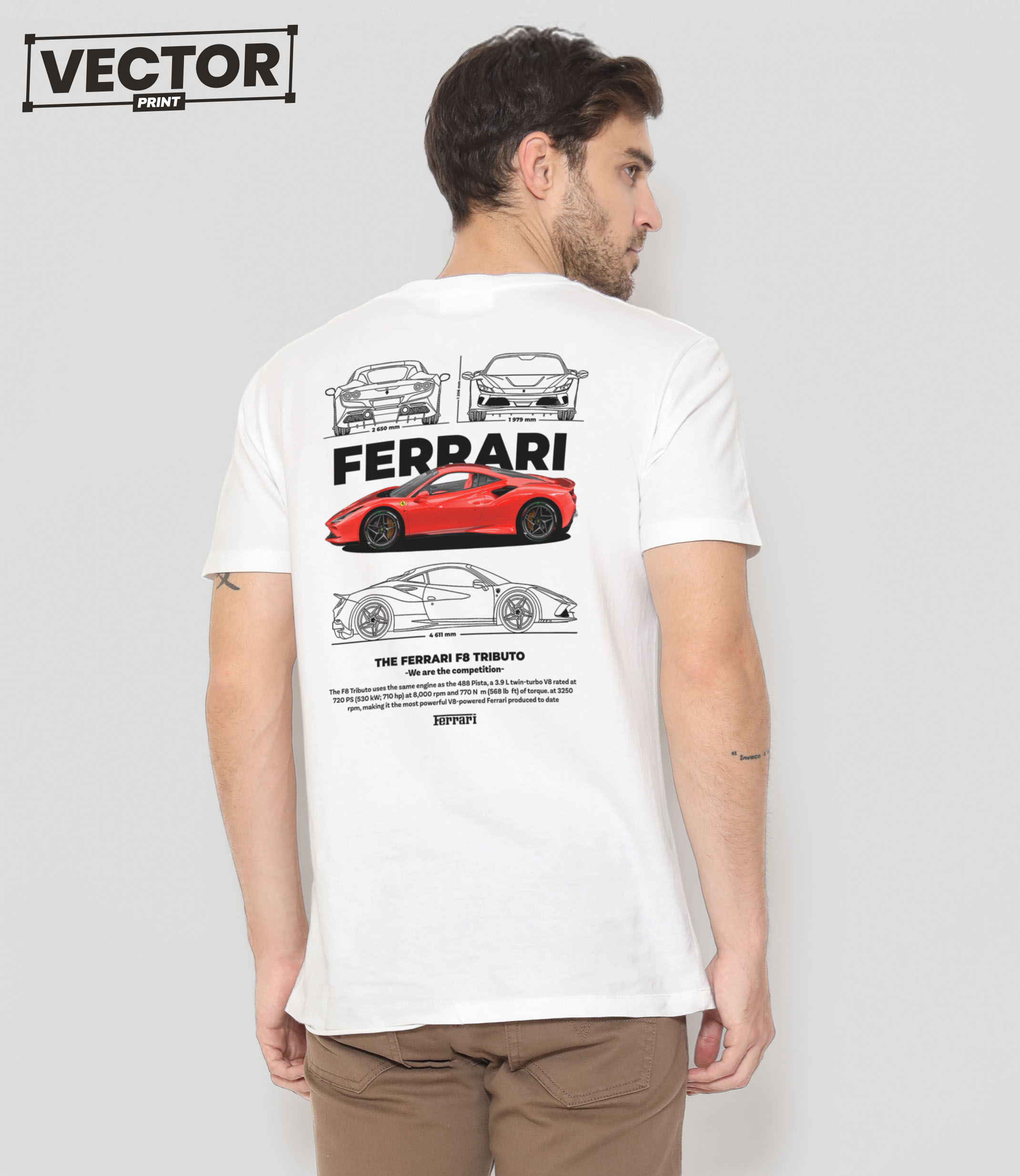 (Копія)Чоловіча футболка з принтом ferrari f40 #2