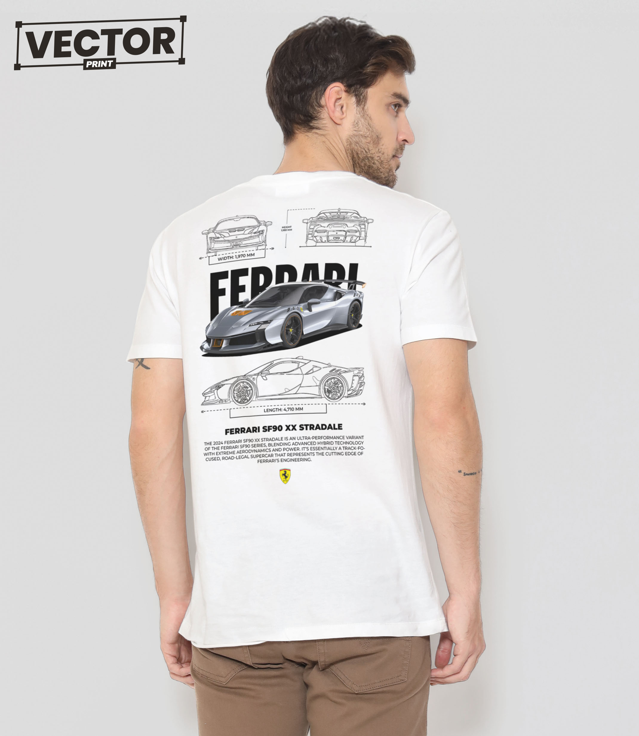 (Копія)Чоловіча футболка з принтом ferrari f40 #4