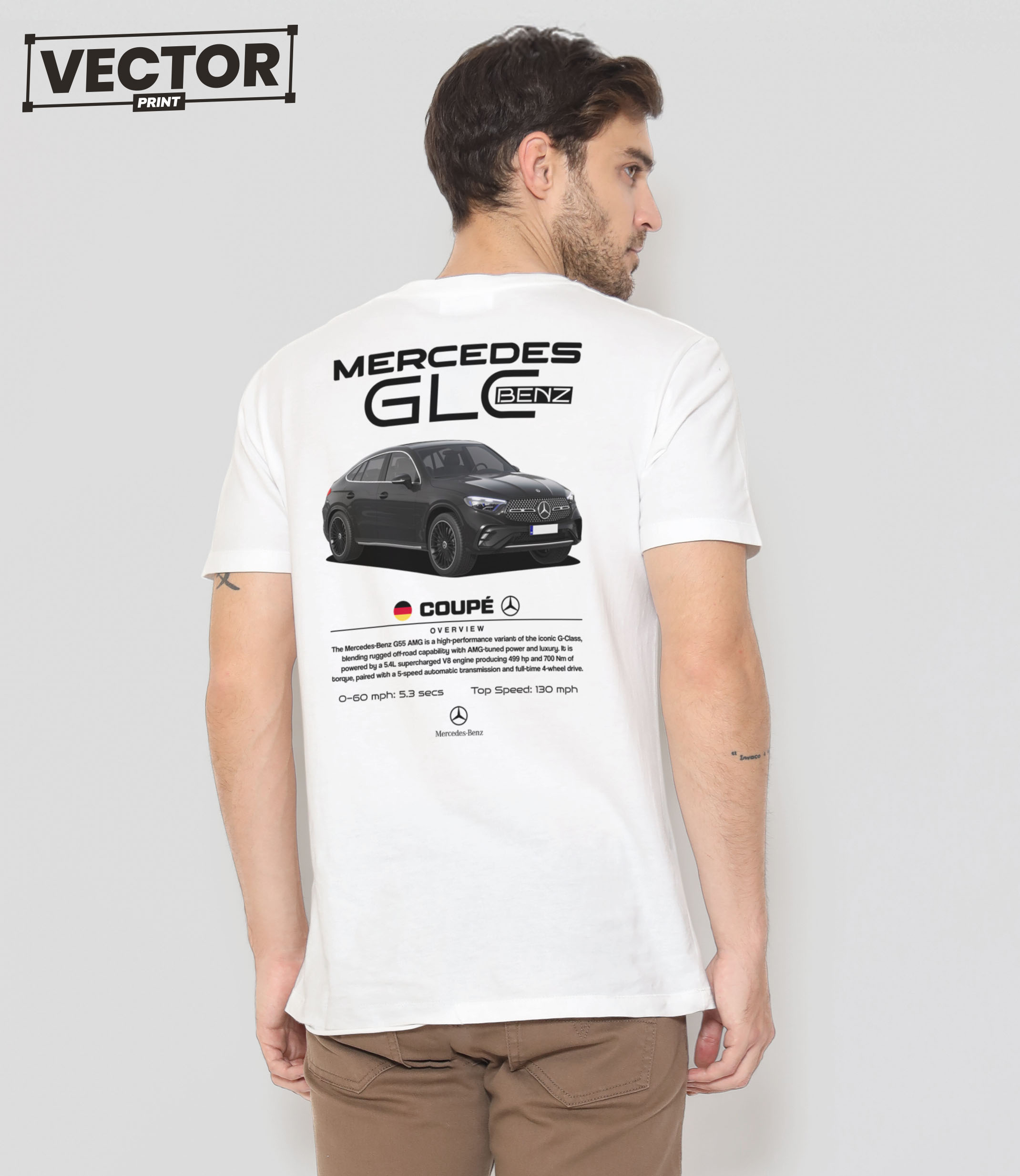 (Копія)Чоловіча біла футболка з принтом mercdes benz amg gt63 #11
