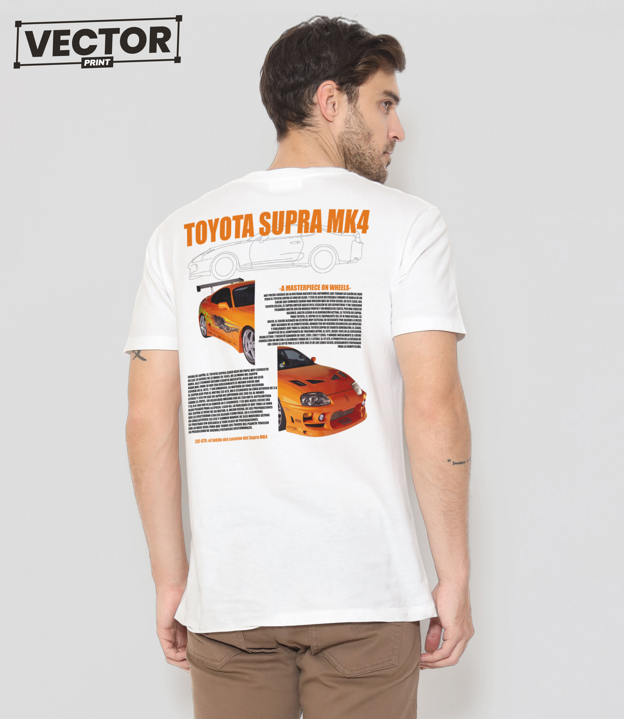 Чоловіча біла футболка з принтом toyota ae86 #9
