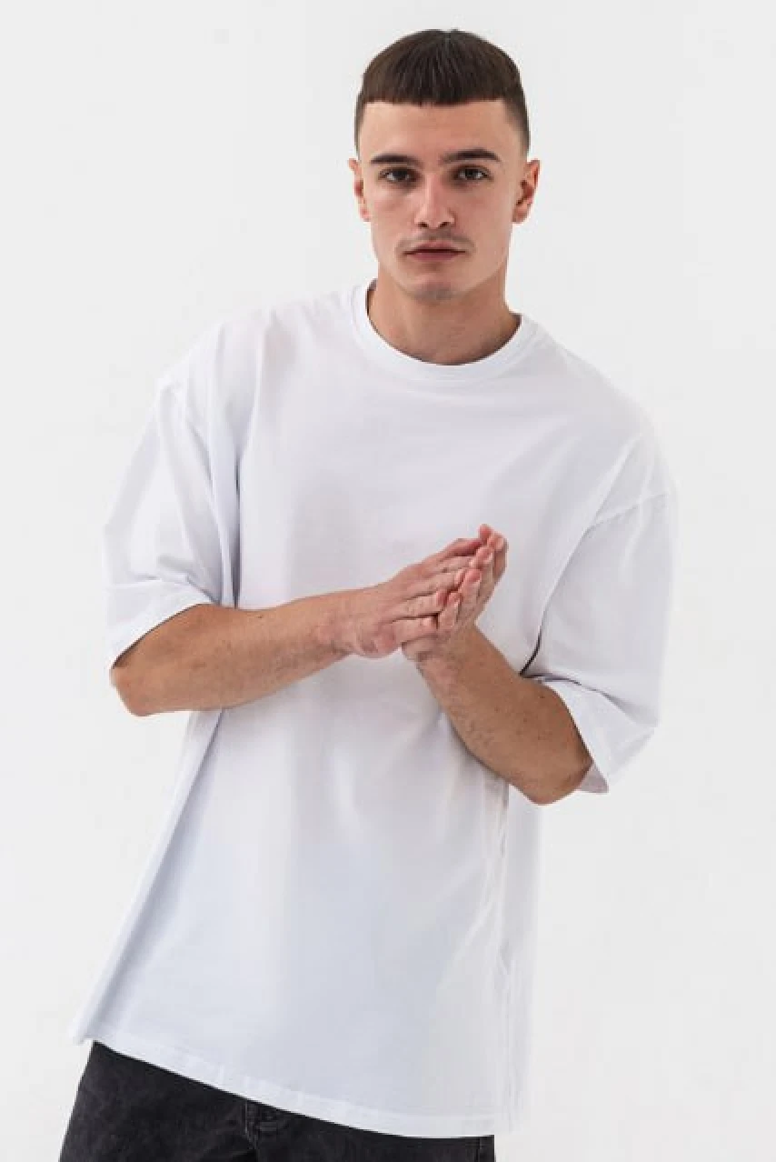 Футболка оверсайз чоловіча біла oversize unisex