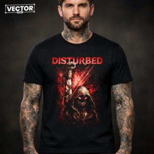 Чоловіча чорна футболка з принтом disturbed 1
