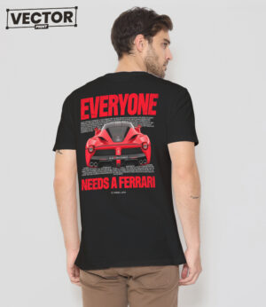 Чоловіча чорна футболка з принтом FERRARI Enzo 10