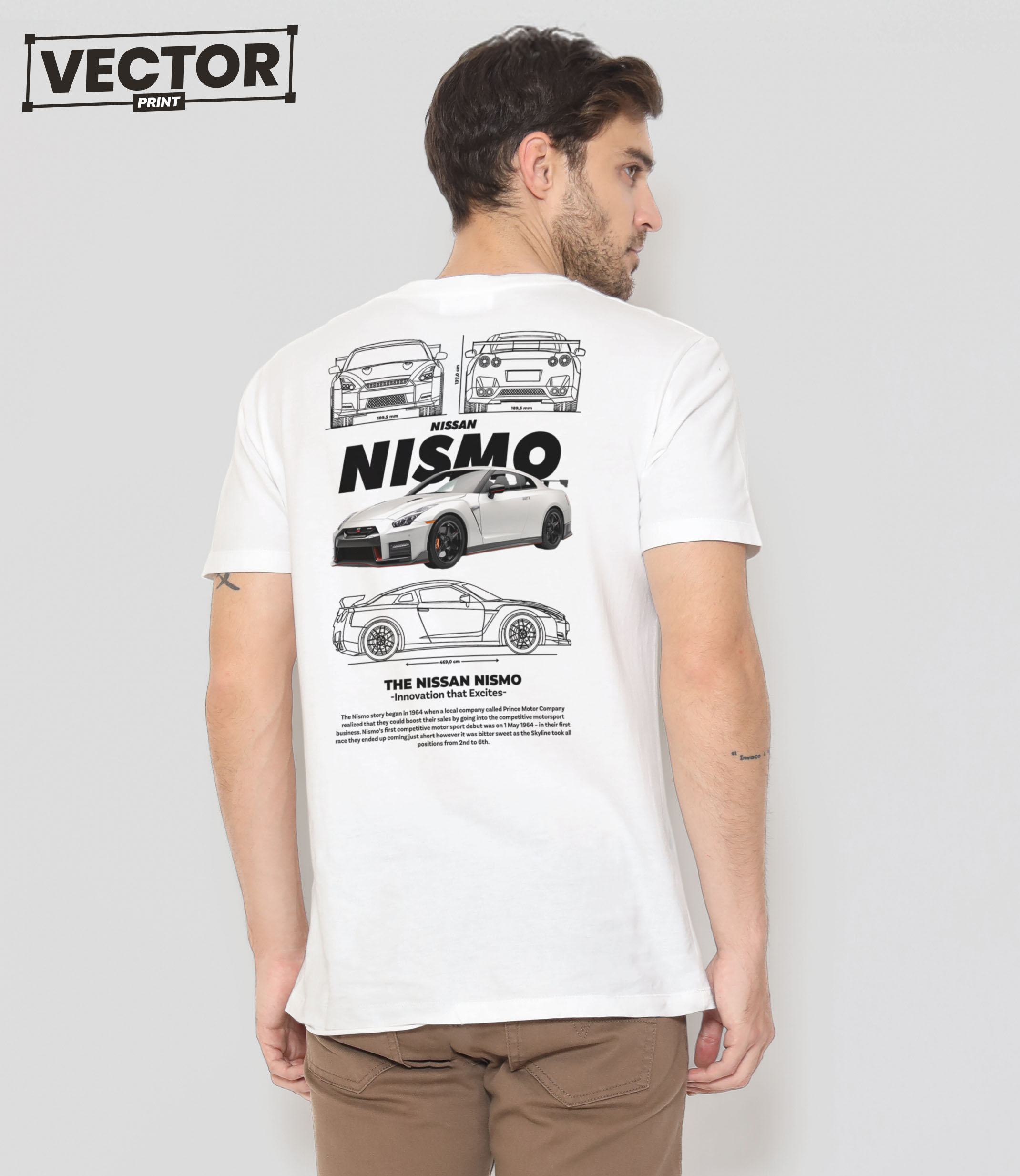 (Копія)Чоловіча біла футболка з принтом volvo 240