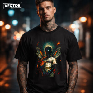 Чоловіча чорна футболка з принтом VECTOR_UNDERGROUND_100
