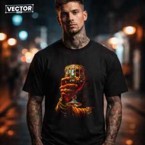 Чоловіча чорна футболка з принтом VECTOR_UNDERGROUND_102