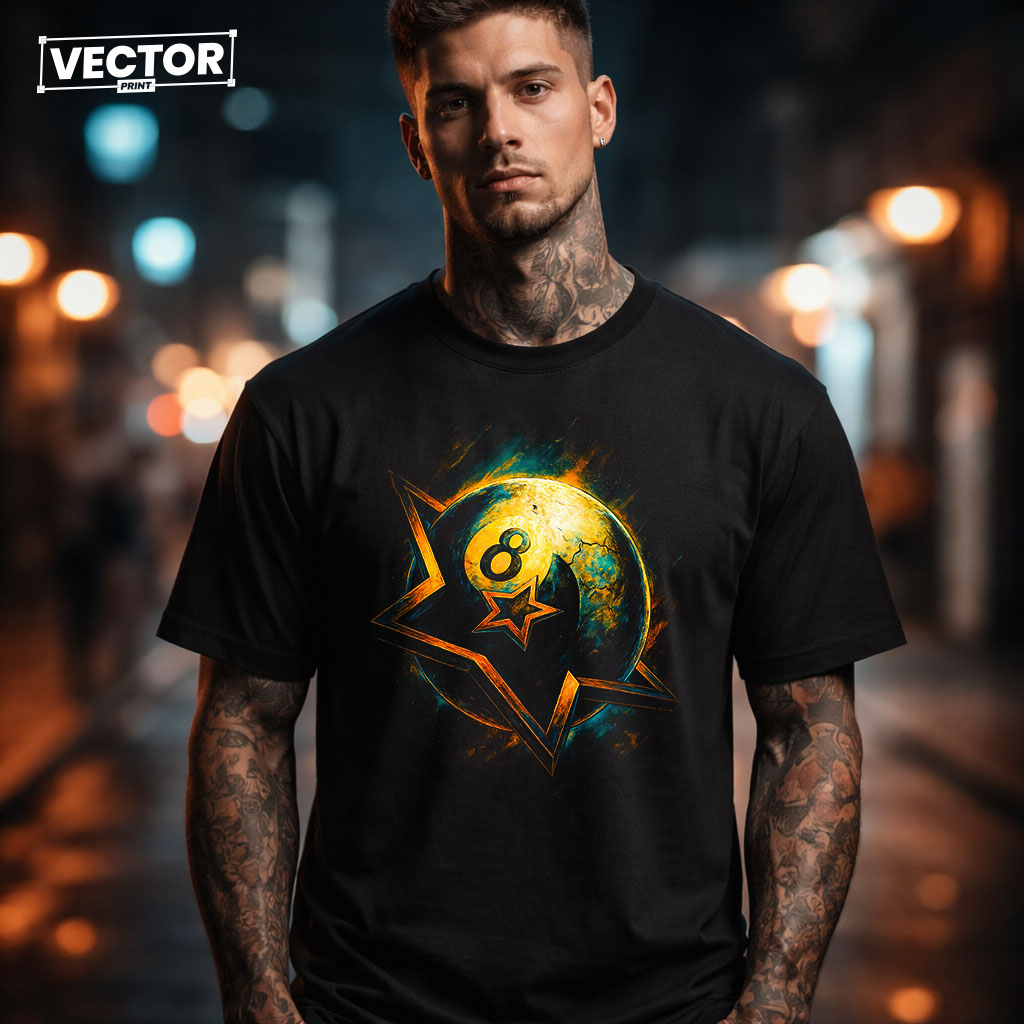 Чоловіча чорна футболка з принтом VECTOR_UNDERGROUND_106