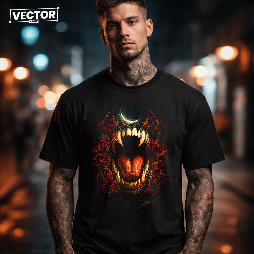 Чоловіча чорна футболка з принтом VECTOR_UNDERGROUND_107