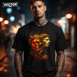 Чоловіча чорна футболка з принтом VECTOR_UNDERGROUND_108