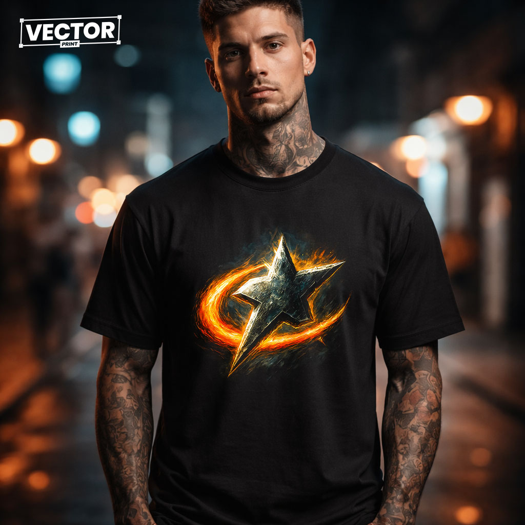 Чоловіча чорна футболка з принтом VECTOR_UNDERGROUND_109