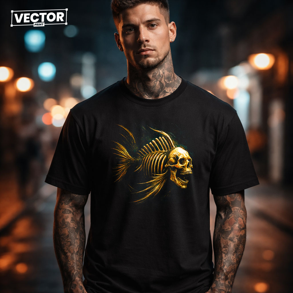 Чоловіча чорна футболка з принтом VECTOR_UNDERGROUND_112