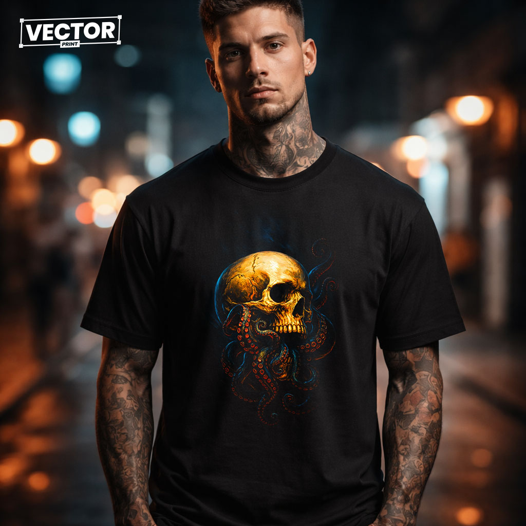 Чоловіча чорна футболка з принтом VECTOR_UNDERGROUND_113