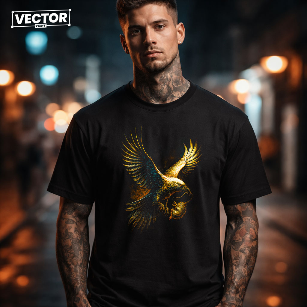 Чоловіча чорна футболка з принтом VECTOR_UNDERGROUND_114