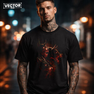 Чоловіча чорна футболка з принтом VECTOR_UNDERGROUND_115