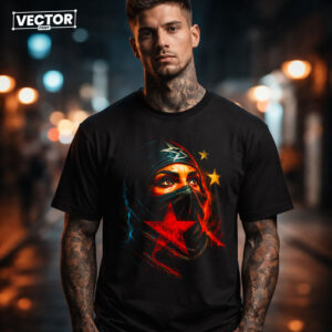 Чоловіча чорна футболка з принтом VECTOR_UNDERGROUND_116