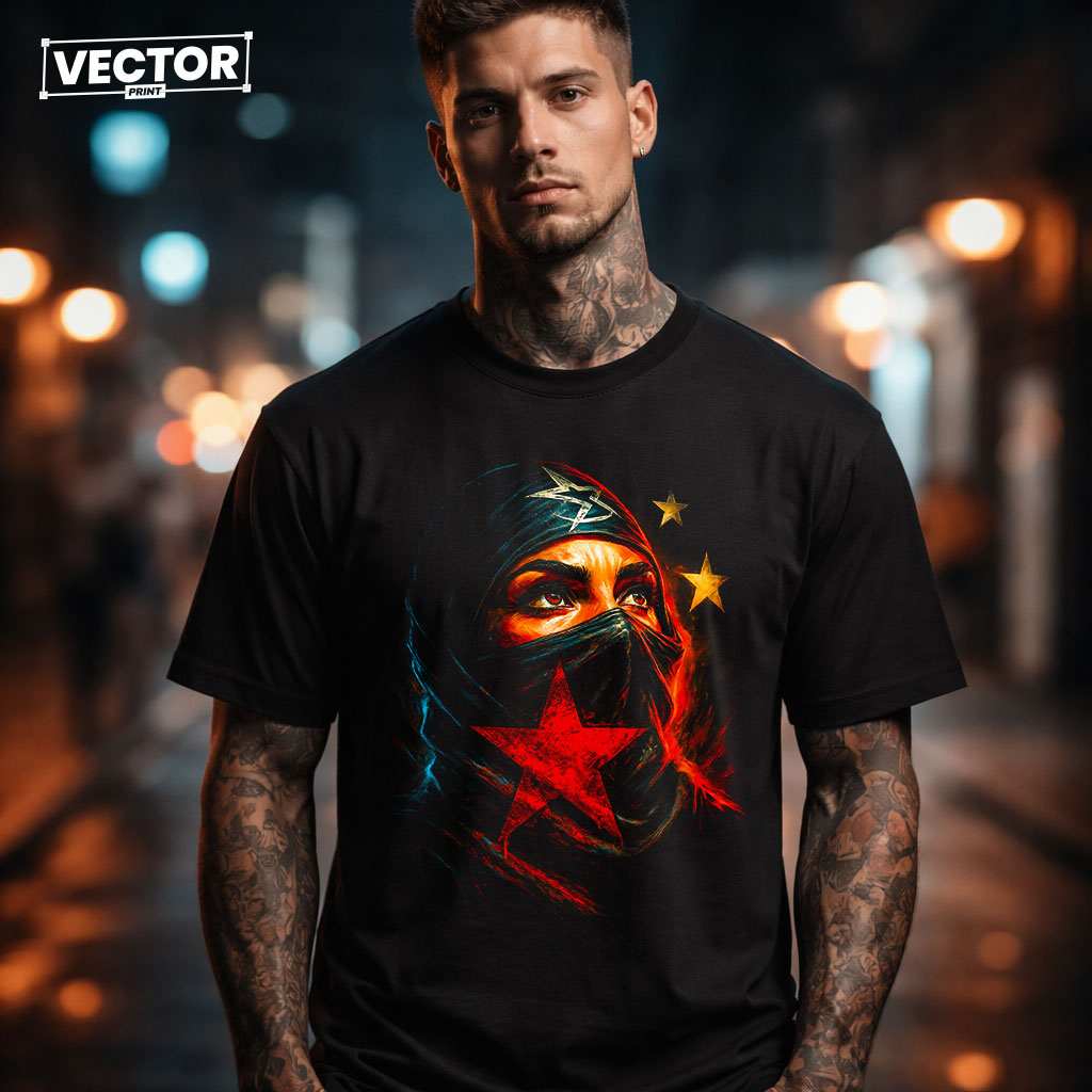 Чоловіча чорна футболка з принтом VECTOR_UNDERGROUND_116
