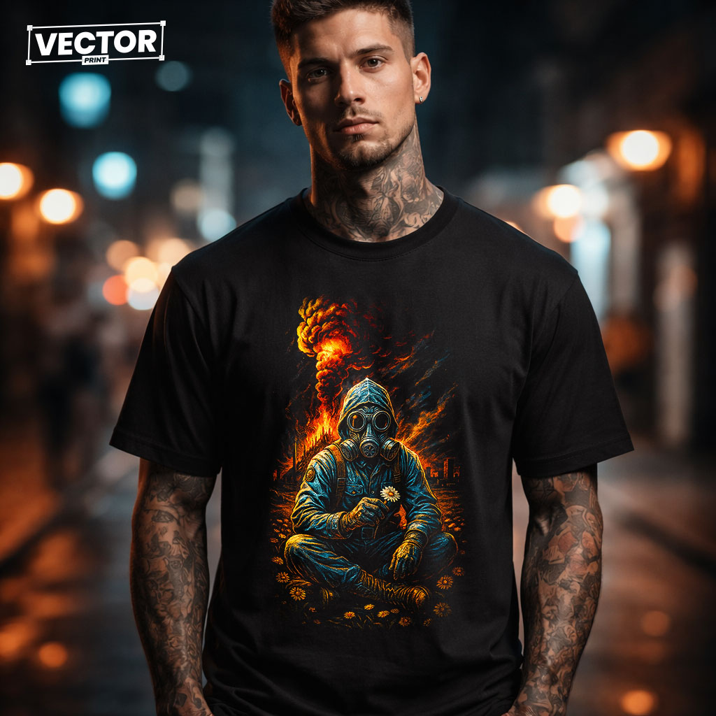 Чоловіча чорна футболка з принтом VECTOR_UNDERGROUND_118