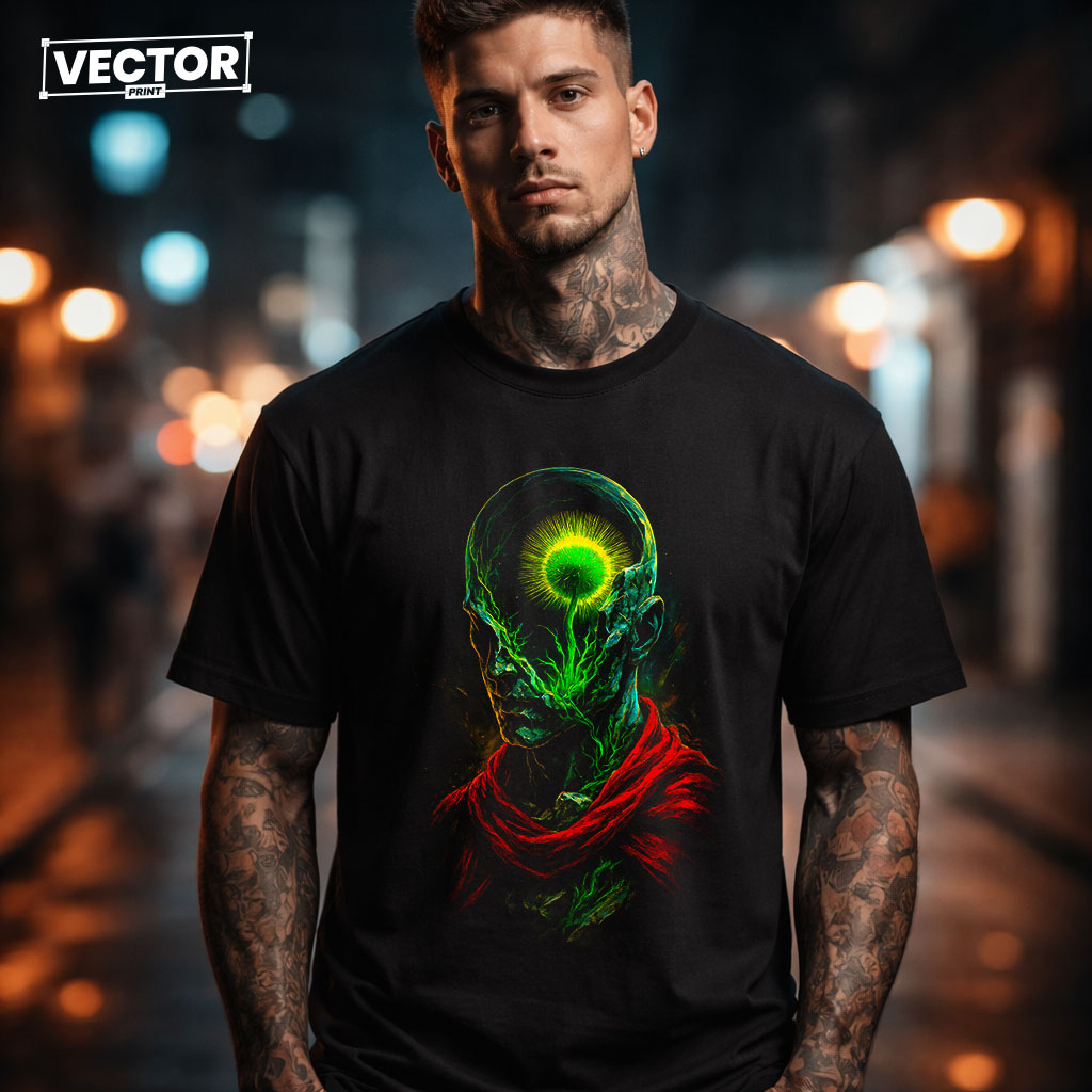 Чоловіча чорна футболка з принтом VECTOR_UNDERGROUND_119
