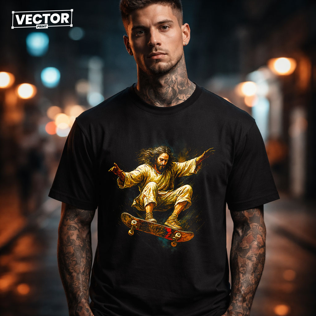 Чоловіча чорна футболка з принтом VECTOR_UNDERGROUND_121