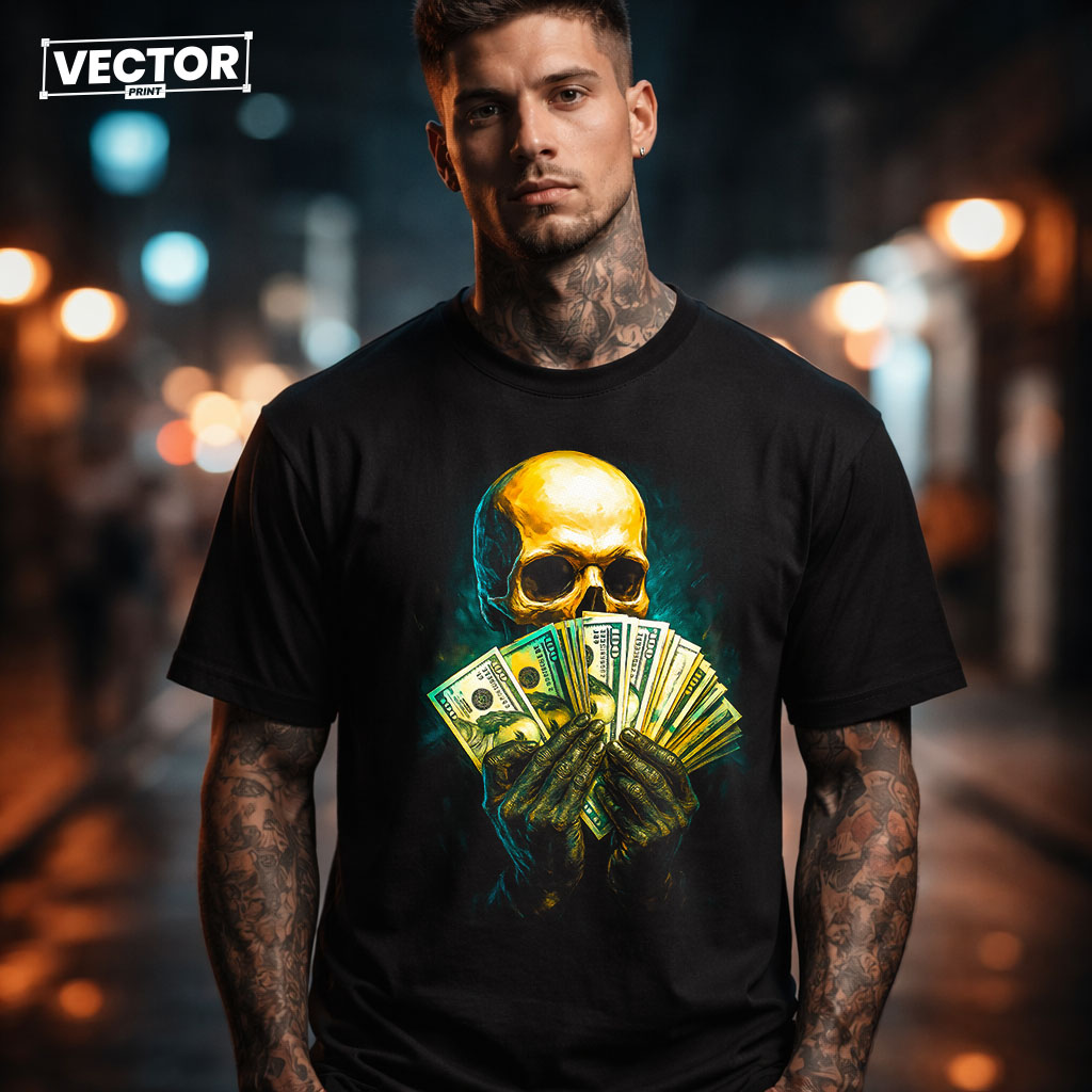 Чоловіча чорна футболка з принтом VECTOR_UNDERGROUND_123