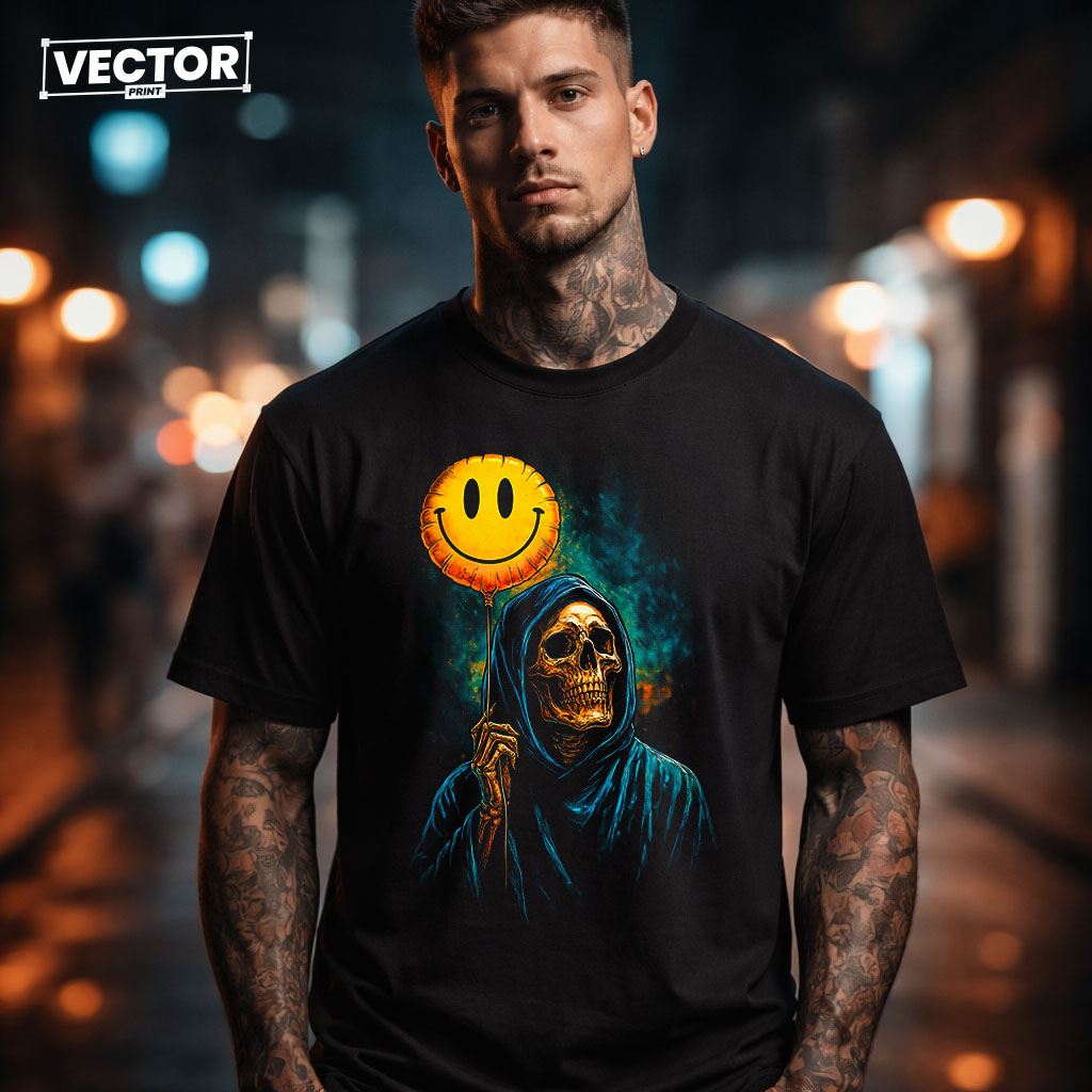 Чоловіча чорна футболка з принтом VECTOR_UNDERGROUND_47