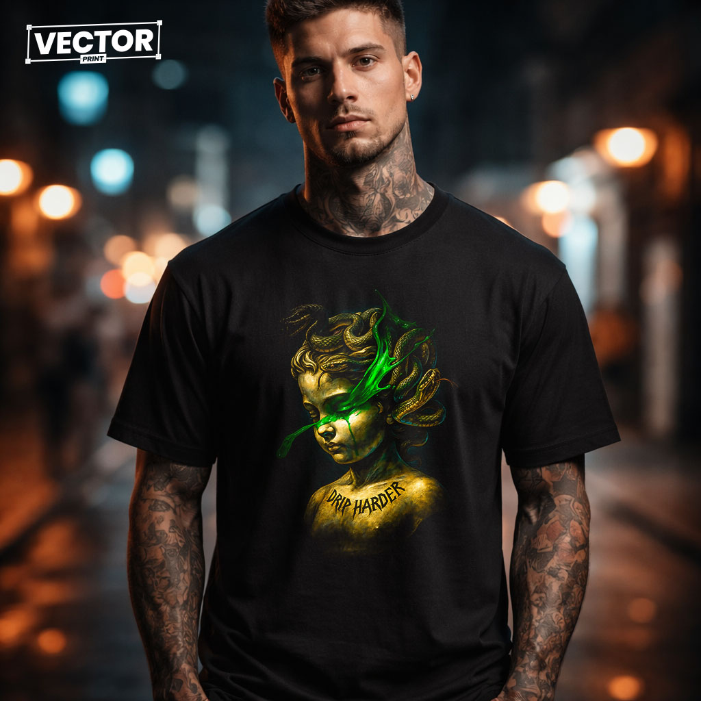 Чоловіча чорна футболка з принтом VECTOR_UNDERGROUND_53