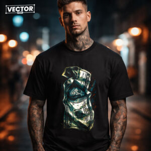 Чоловіча чорна футболка з принтом VECTOR_UNDERGROUND_54