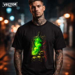 Чоловіча чорна футболка з принтом VECTOR_UNDERGROUND_55