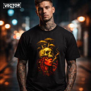 Чоловіча чорна футболка з принтом VECTOR_UNDERGROUND_60