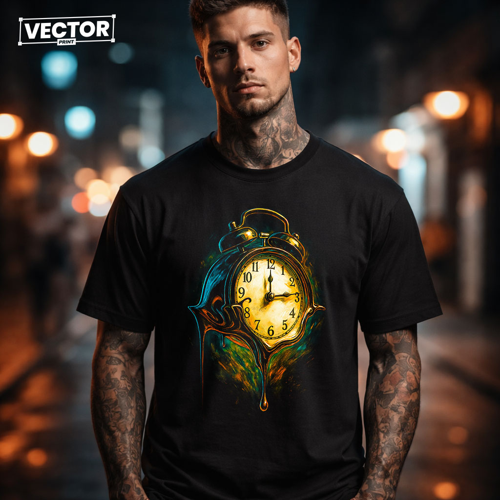 Чоловіча чорна футболка з принтом VECTOR_UNDERGROUND_61