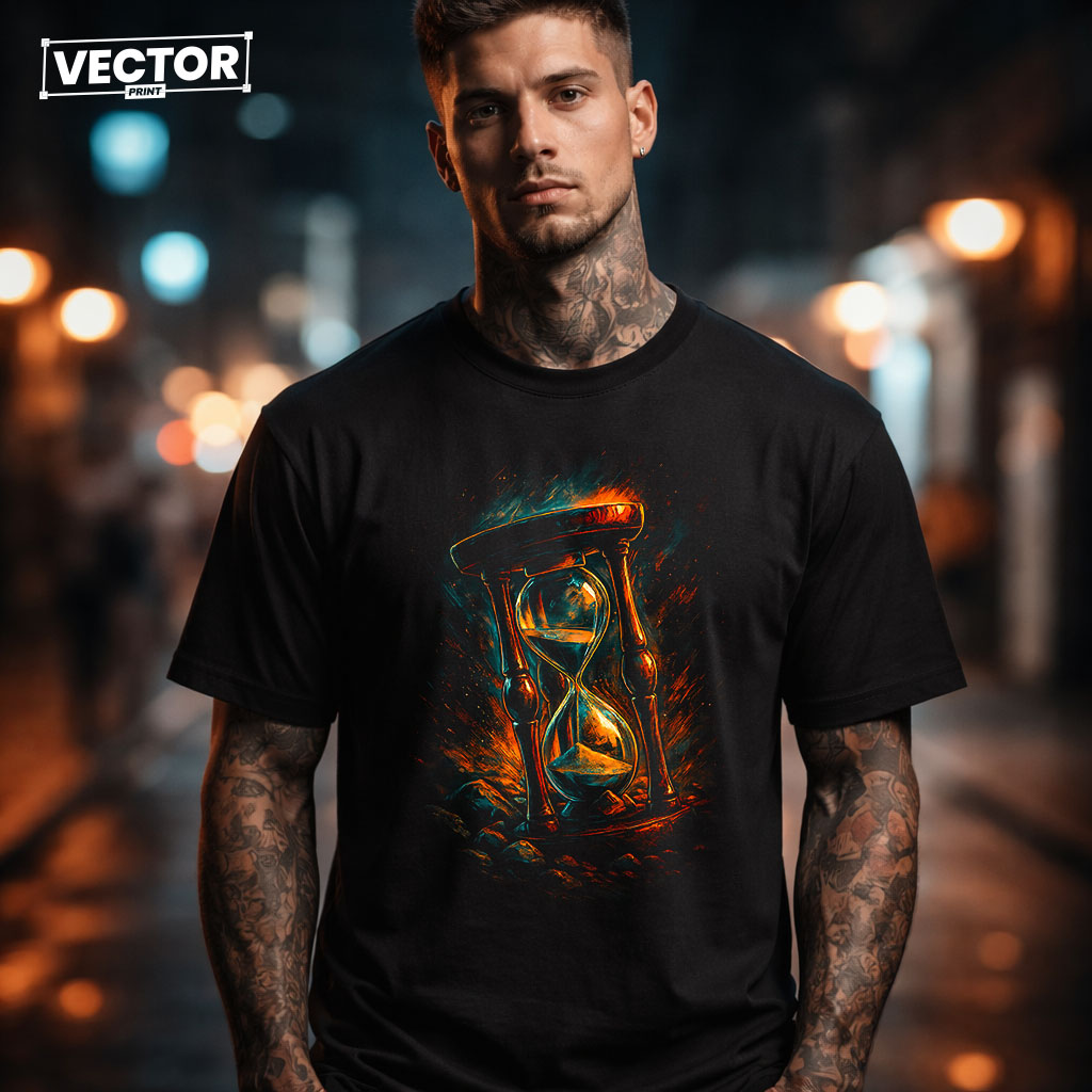 Чоловіча чорна футболка з принтом VECTOR_UNDERGROUND_62