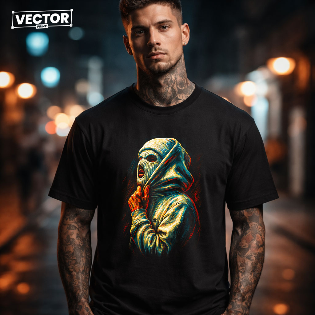Чоловіча чорна футболка з принтом VECTOR_UNDERGROUND_66