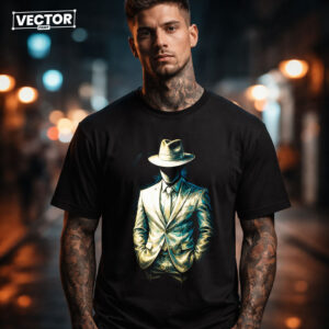 Чоловіча чорна футболка з принтом VECTOR_UNDERGROUND_67