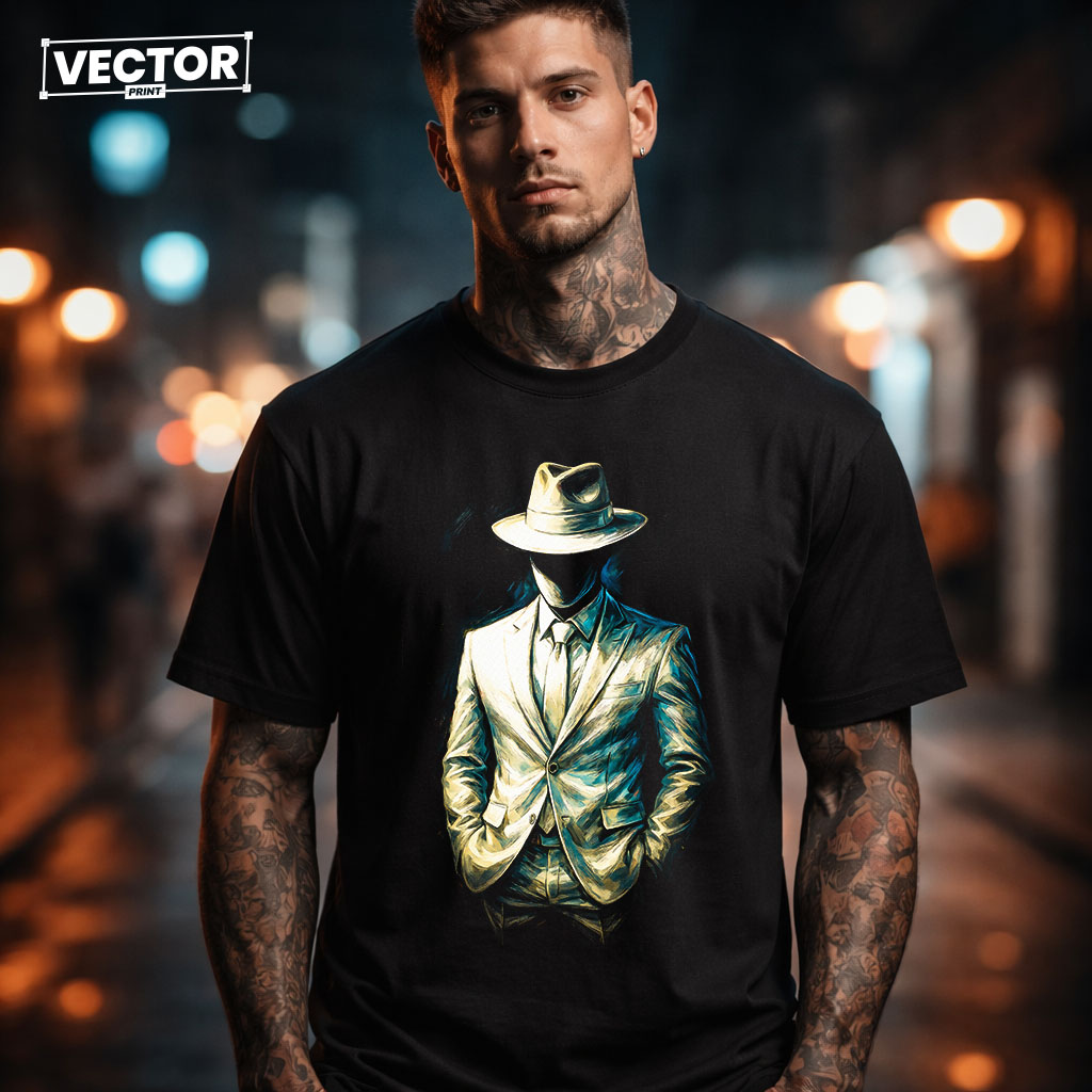 Чоловіча чорна футболка з принтом VECTOR_UNDERGROUND_67