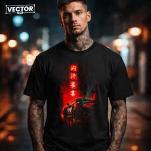Чоловіча чорна футболка з принтом VECTOR_UNDERGROUND_68