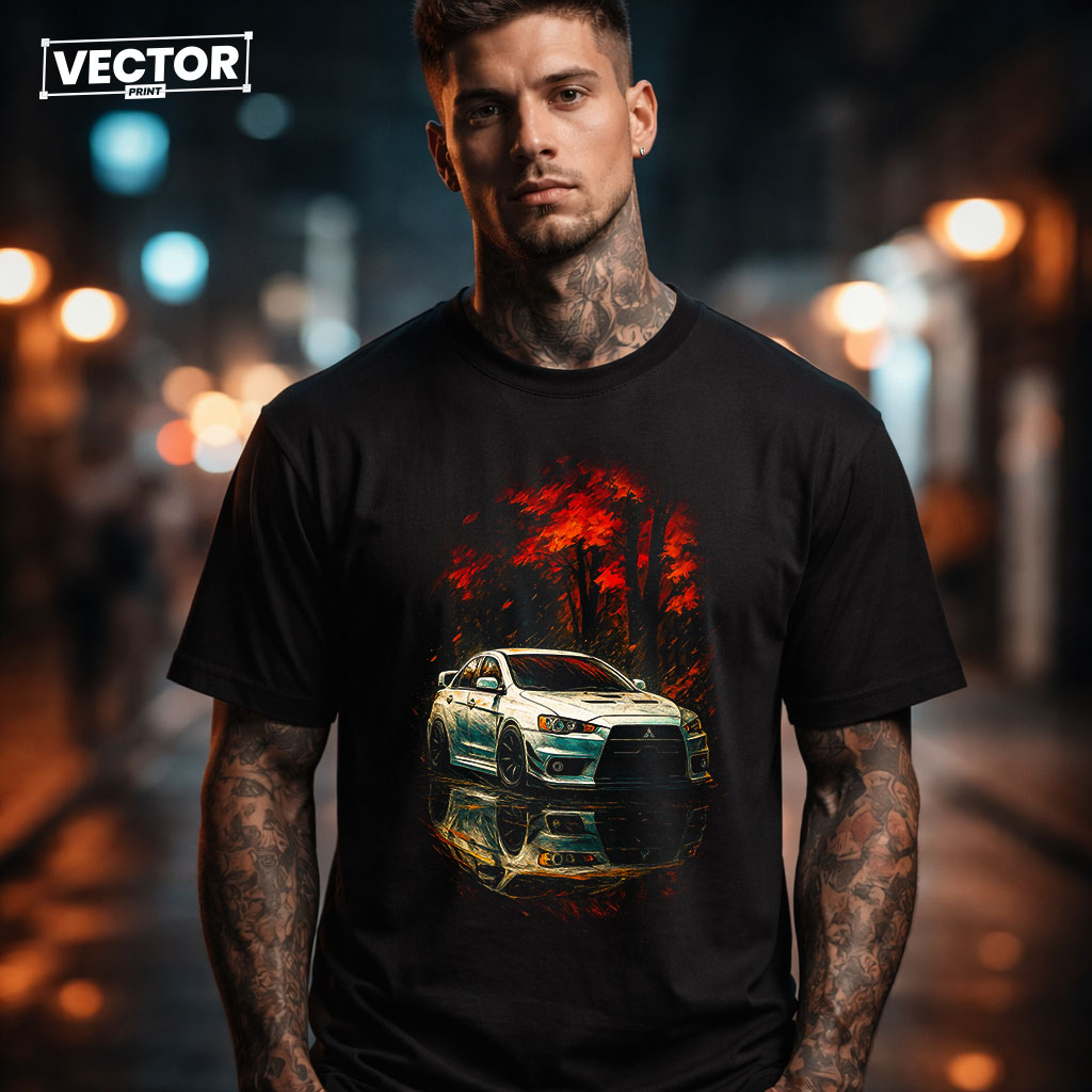 Чоловіча чорна футболка з принтом VECTOR_UNDERGROUND_69