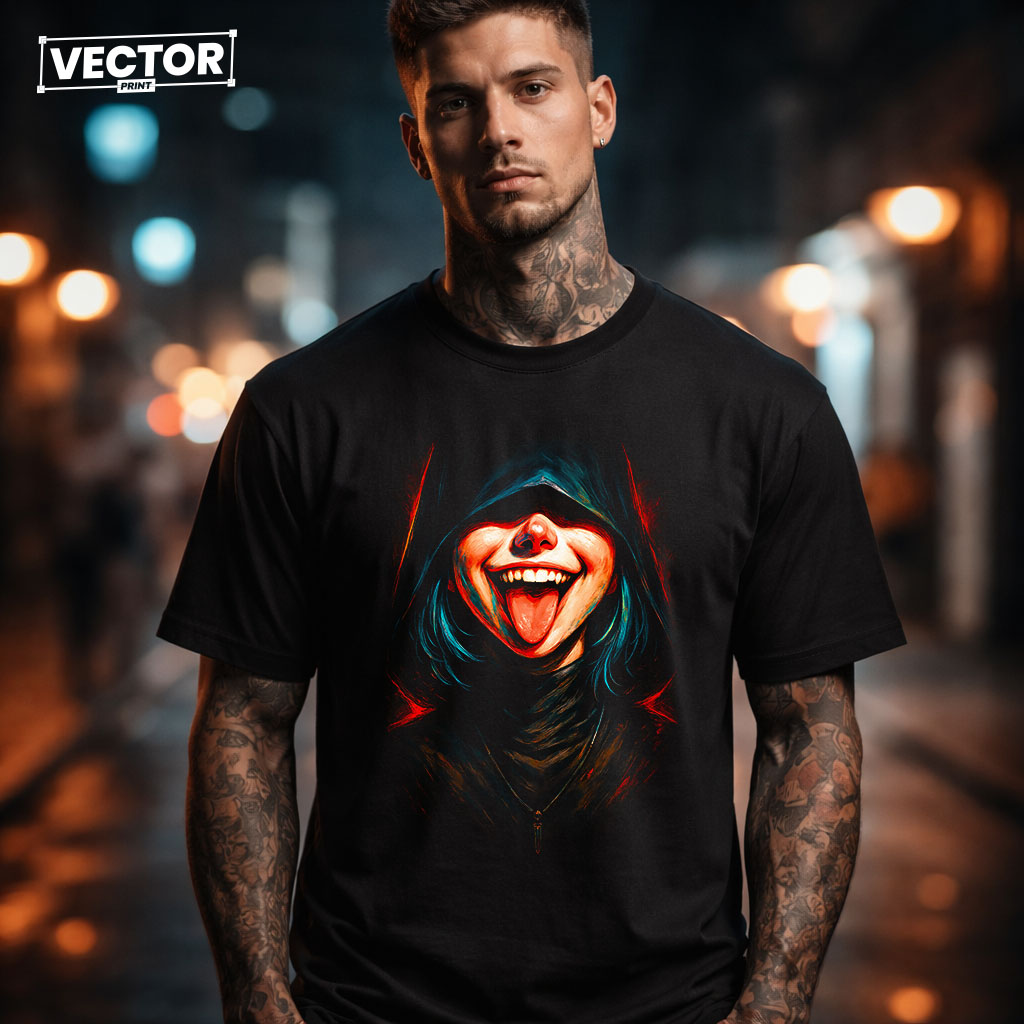 Чоловіча чорна футболка з принтом VECTOR_UNDERGROUND_71