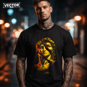 Чоловіча чорна футболка з принтом VECTOR_UNDERGROUND_72