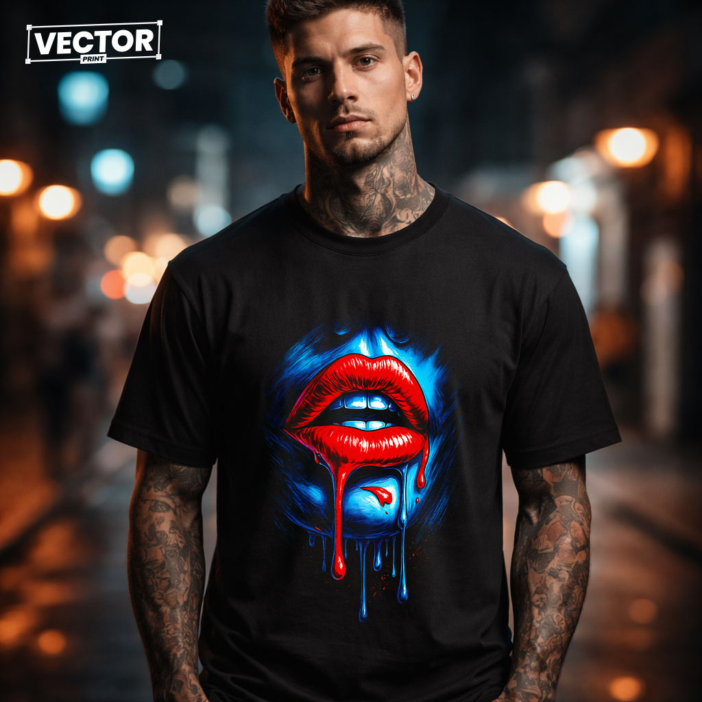 Чоловіча чорна футболка з принтом VECTOR_UNDERGROUND_74