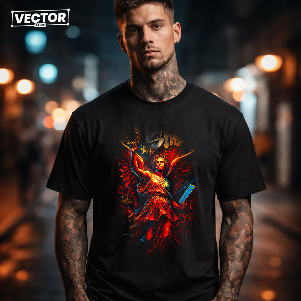 Чоловіча чорна футболка з принтом VECTOR_UNDERGROUND_75