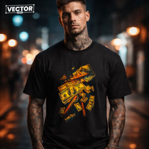Чоловіча чорна футболка з принтом VECTOR_UNDERGROUND_77