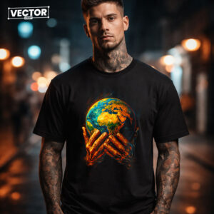 Чоловіча чорна футболка з принтом VECTOR_UNDERGROUND_78