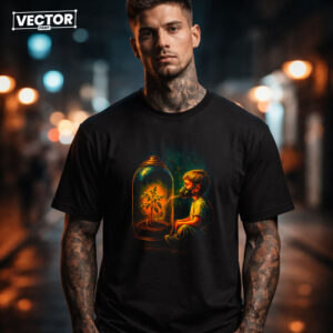 Чоловіча чорна футболка з принтом VECTOR_UNDERGROUND_81