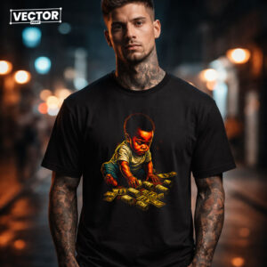 Чоловіча чорна футболка з принтом VECTOR_UNDERGROUND_82