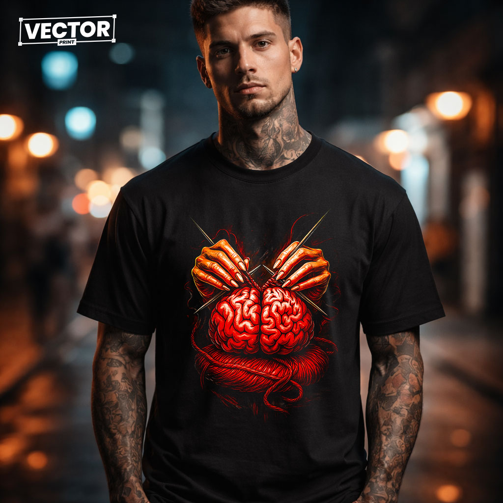 Чоловіча чорна футболка з принтом VECTOR_UNDERGROUND_83