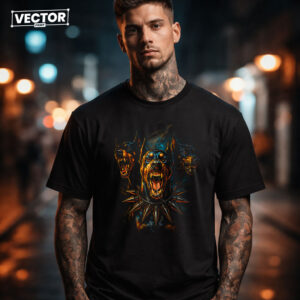 Чоловіча чорна футболка з принтом VECTOR_UNDERGROUND_85