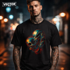 Чоловіча чорна футболка з принтом VECTOR_UNDERGROUND_89