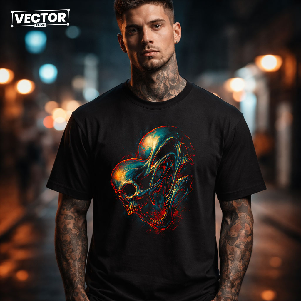Чоловіча чорна футболка з принтом VECTOR_UNDERGROUND_89
