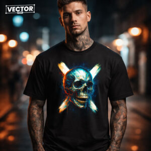 Чоловіча чорна футболка з принтом VECTOR_UNDERGROUND_90